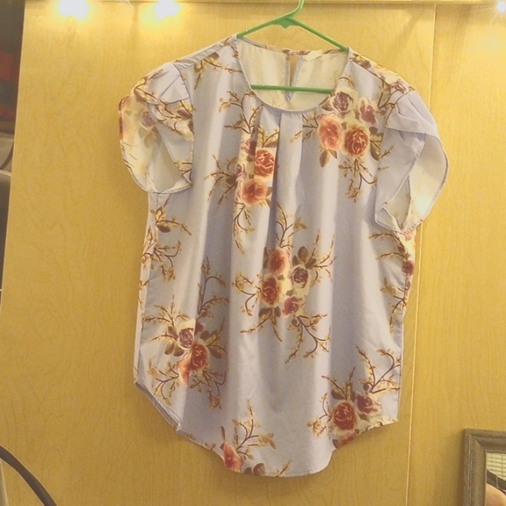 Ruffle cap sleeve blouse SZ XL